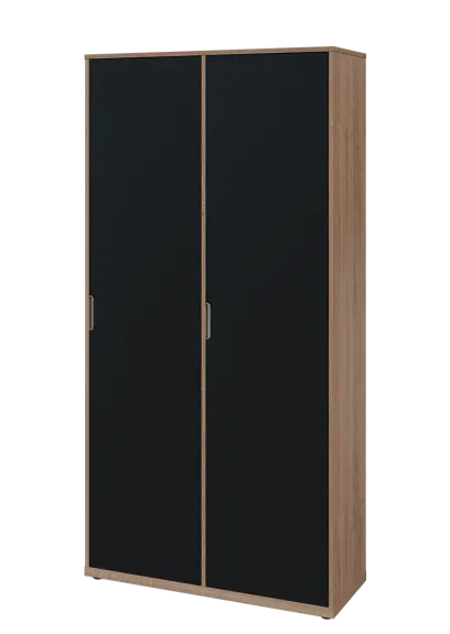 KSR6-81 P skříň šatní, 2x výsuvné ramínko, 2053x1022x400 mm, provedení pravé, dub bardolino/černá